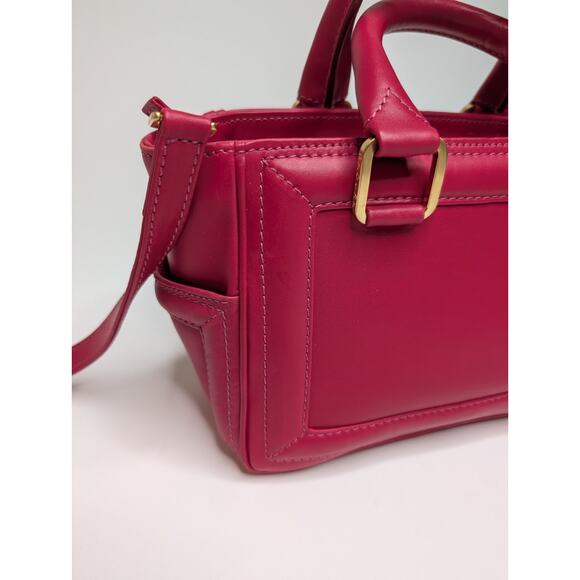 Aleksandra Badura Ladylike Mini Bag Calfskin Top-Handle Tote Bag Fuchsia - Picture 3 of 15